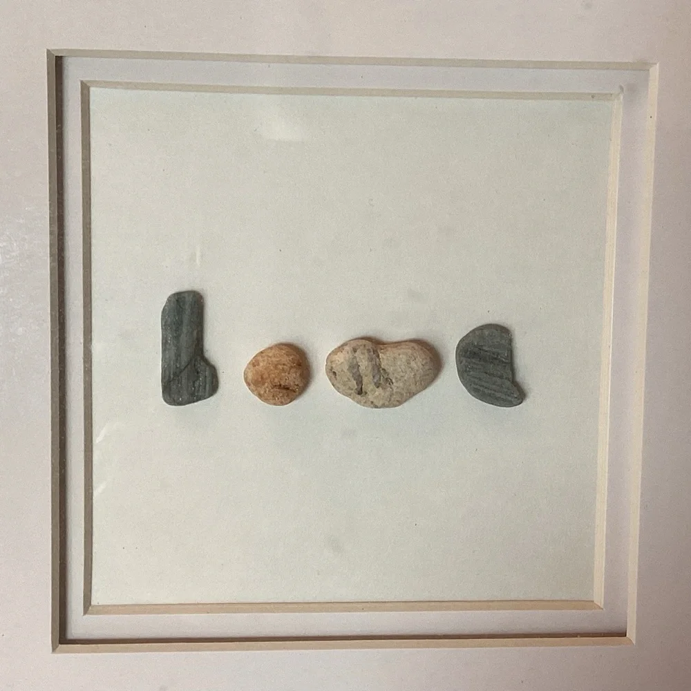 BEACH HOUSE SHADOWBOX PICTURE  “LOVE” WHITE 8 x 8”